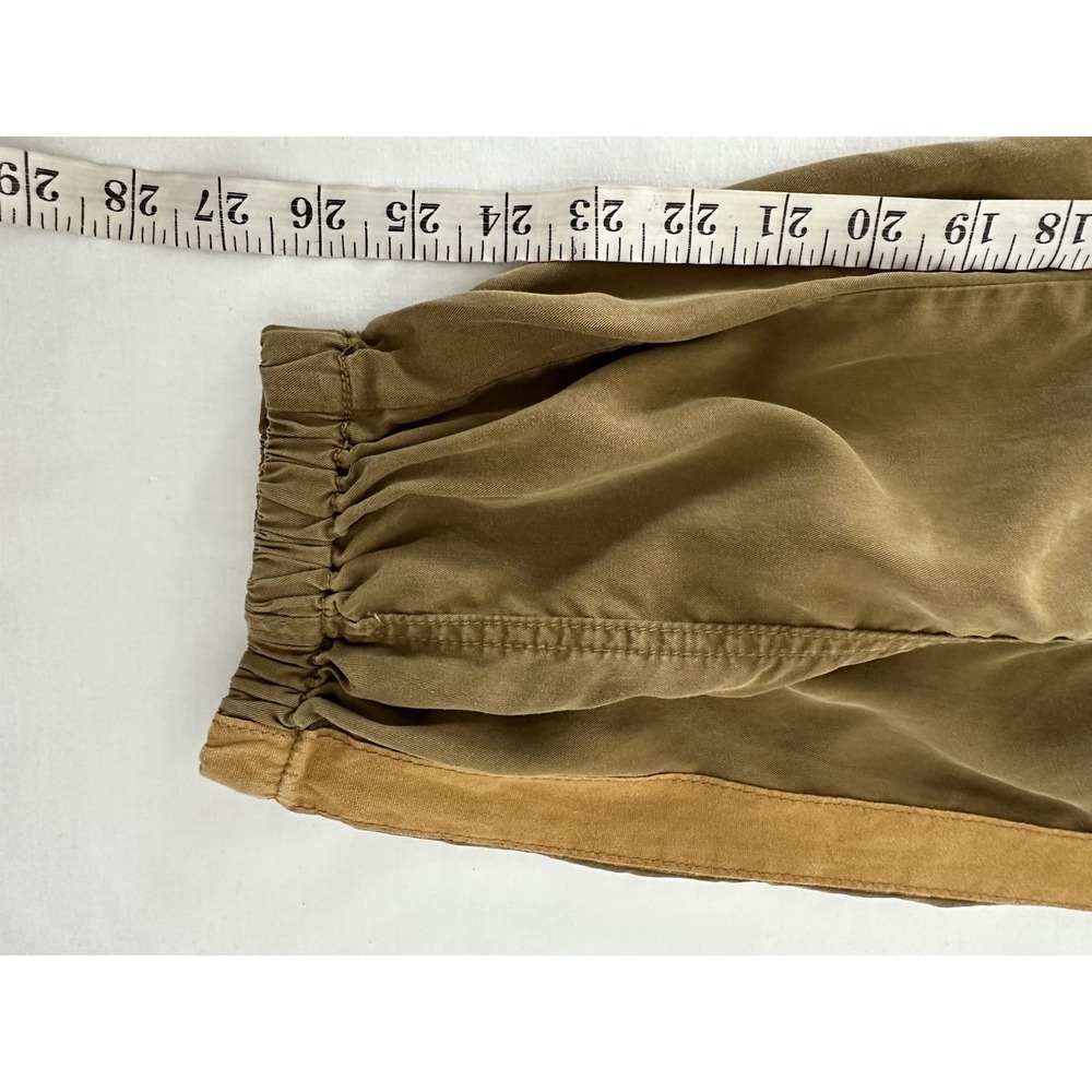 Free People Brown Paper Bag High Waist Tencel Jogger Side Stripe Women Size S - Picture 11 of 11